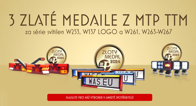 3 zlaté medaile z MTP TTM za série svítilen W253, W137 LOGO a W261, W263-W267