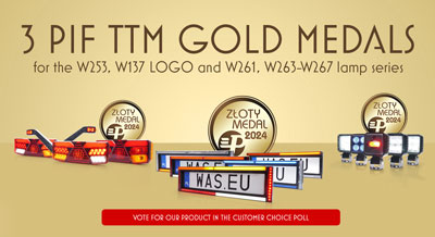3 PIF gold medals for the W253, W137 LOGO and W261, W263-W267 lamp series