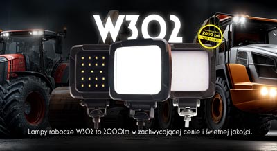 Lampy robocze W302 to 2000lm w zachwycającej cenie i świetnej jakości.