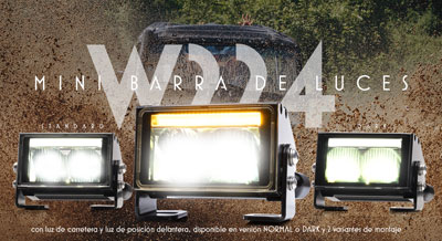 MINi barra de luces W224 con luz de carretera y luz de posición delantera, disponible en versión NORMAL o DARK y 2 variantes de montaje